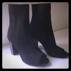 Black peep toe heels